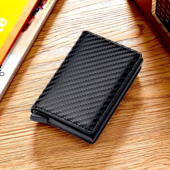 Mens RFID Blocking Leather Credit Card ID Holder Pop Up Slim Card Wallet - Picture 6 of 13